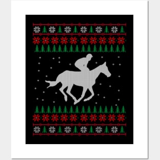 Horse Ugly Christmas Sweater Gift Posters and Art